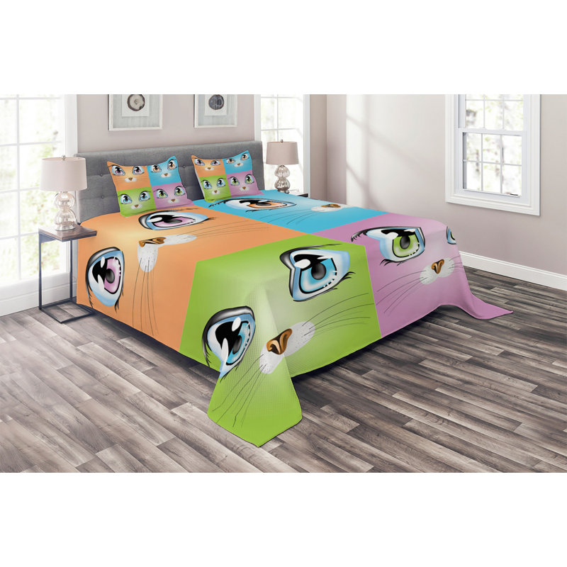 Polyester Coverlet, King Bedspread + 2 Shams