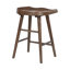 Ensemble de table de salle à manger à hauteur de comptoir brun 7 pièces avec repose-pieds en métal et 6 tabourets-83236323