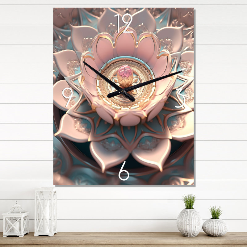 Horloge murale Quillin - Boho Mandala surdimensionnée, Grand