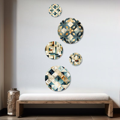Hayworth - Ensemble d'art mural rond moderne géométrique de 5