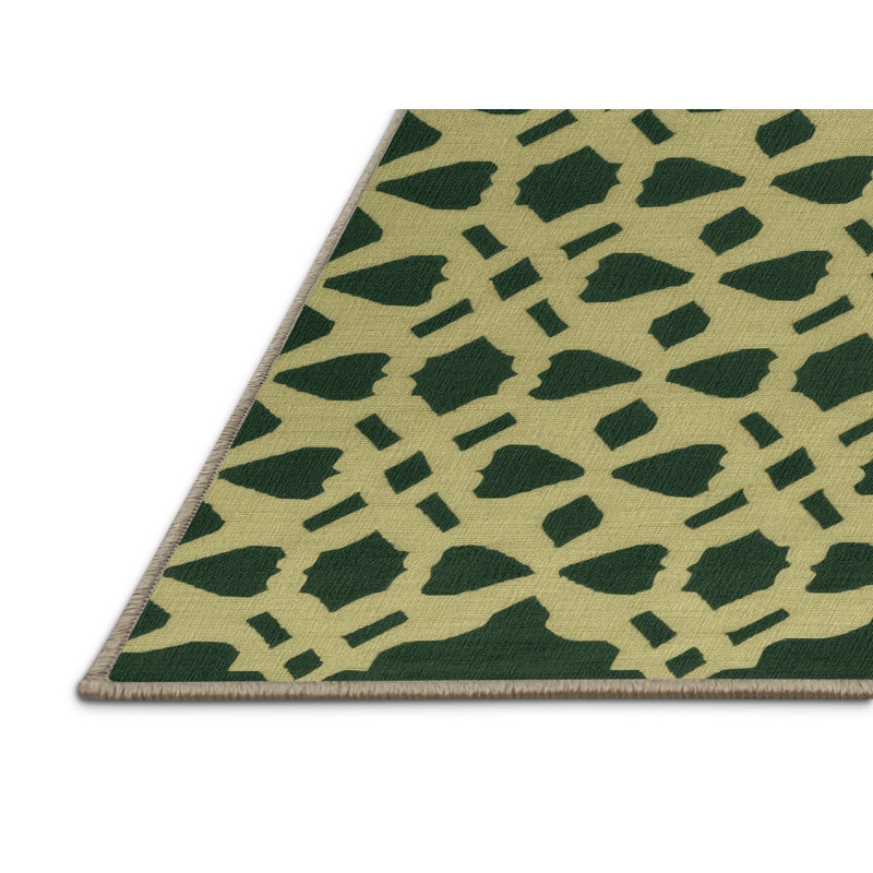 Machine Washable Trellis Brown Area Rug, Rectangle 2' x 3'