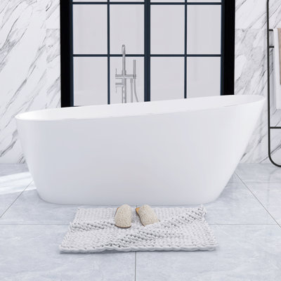 66.5'' x 29.7'' Freestanding Soaking Acrylic Bathtub