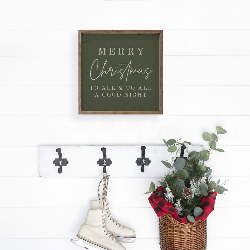 Merry Christmas To All Green, H 16 po x l 16 po
