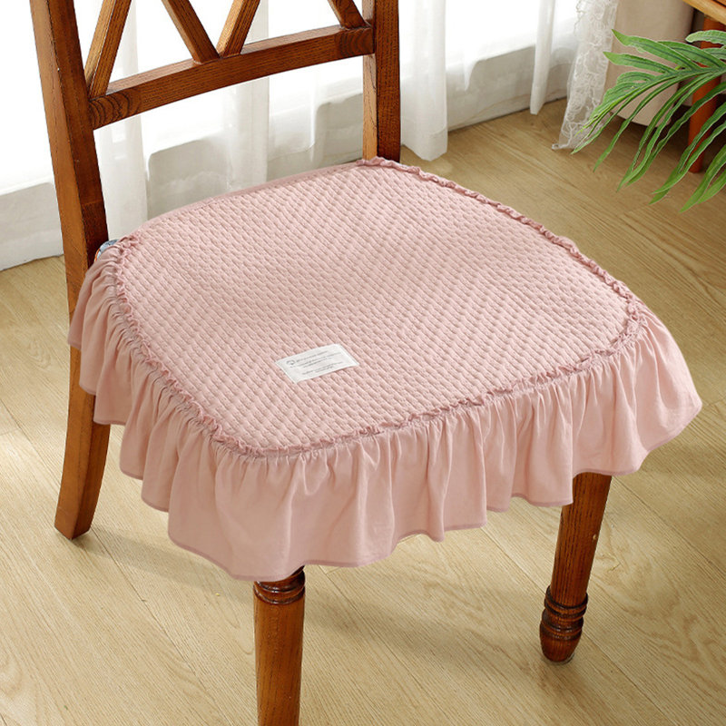 Fabric Chair Pads All Seasons Cushions Home Thin Washable Dining Chair Pads Stool Pads, Pink