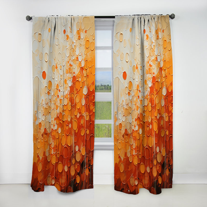 Tangerine Tango IV - Rideau occultant nature paysages abstraits - 1 panneau, L 52 po x L 108 po