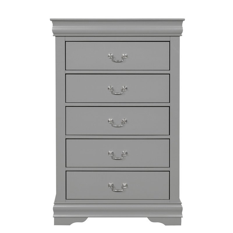 Emelinda 5-Drawer Chest, Gray