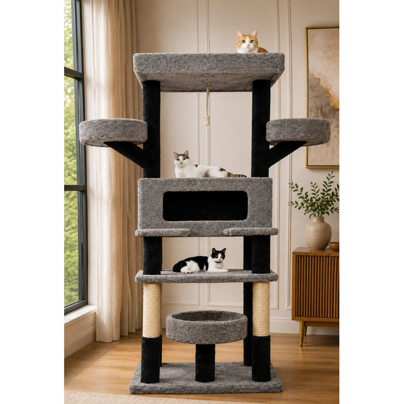 Prestige Cat Trees The Citadel Multi-Level Cat Tower for Large & Multi-Cat Homes