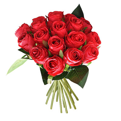 18 têtes / bouquet de fleurs artificielles en soie artificielle pour mariage