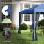 Tente de réception carrée en acier avec cadre escamotable, auvent bleu doux pour le patio et les événements extérieurs, 10 pi x 10 pi-133334550