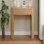Console rétro avec rangement, 3 tiroirs, 1 pied de table, esthétique à lattes rondes, entrée, salon et couloir, nature-129172843