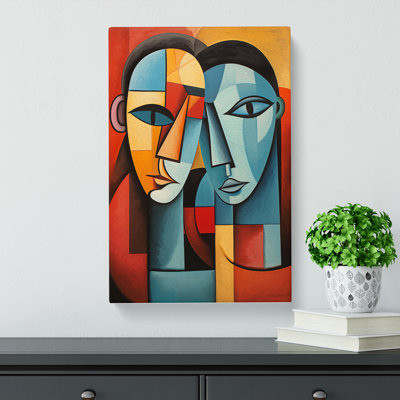 Two Men In Love Cubism No.2 - Wrapped Canvas