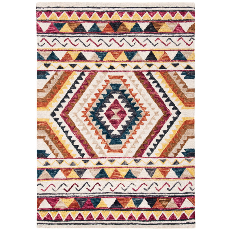 Deyoung Hand Tufted Wool Southwestern Rug, Rectangle 9' x 12'