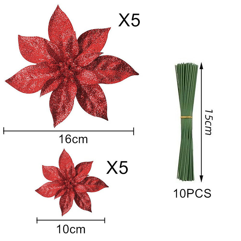 Angelicque Polyethylene (PE) Poinsettia Arrangement, Red