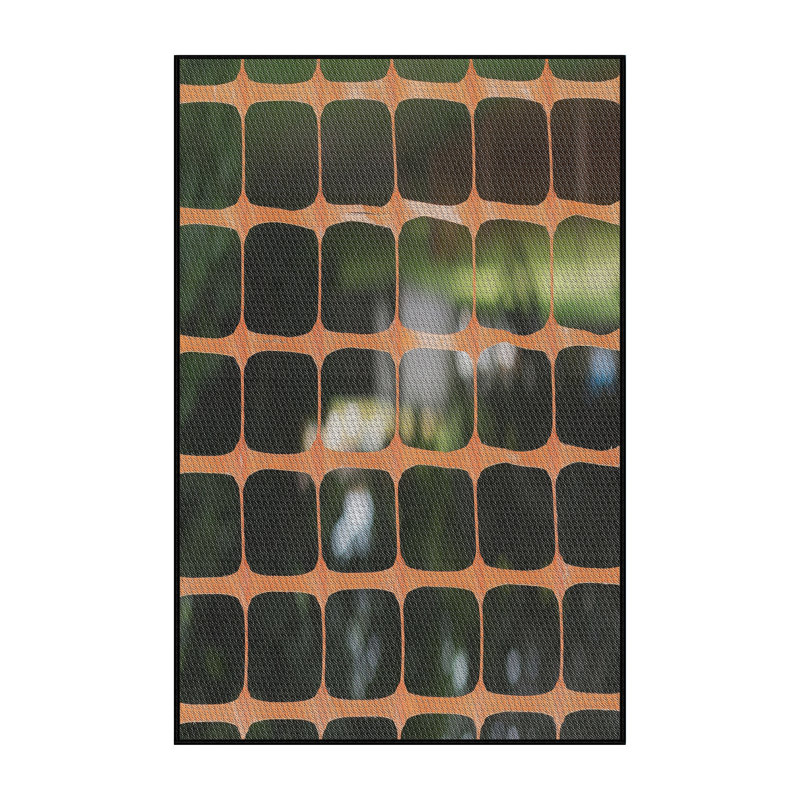 Gris/vert/rouge Tapis décoratif à motifs, Rectangle 5 pi x 7 pi