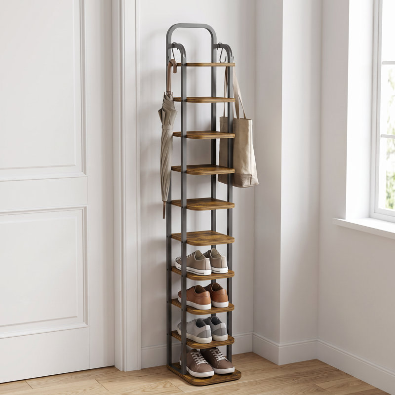 10 - Pair Solid Wood Shoe Rack