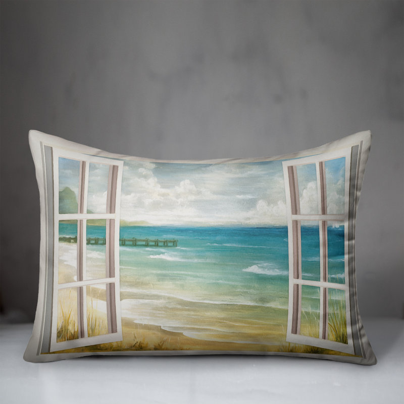 Outdoor Reversible Throw Pillow, Light
