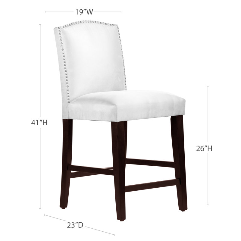  Bar & Counter Stool, Classic Navy Linen, Espresso, Counter Stool (26" Seat Height)