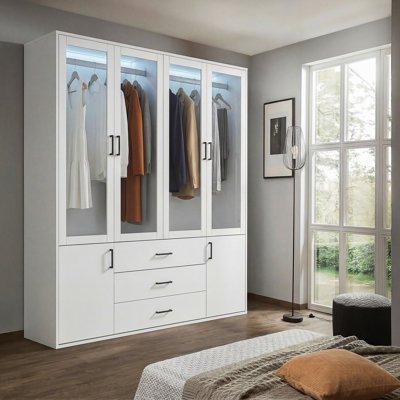 4 Door Glass Wardrobe