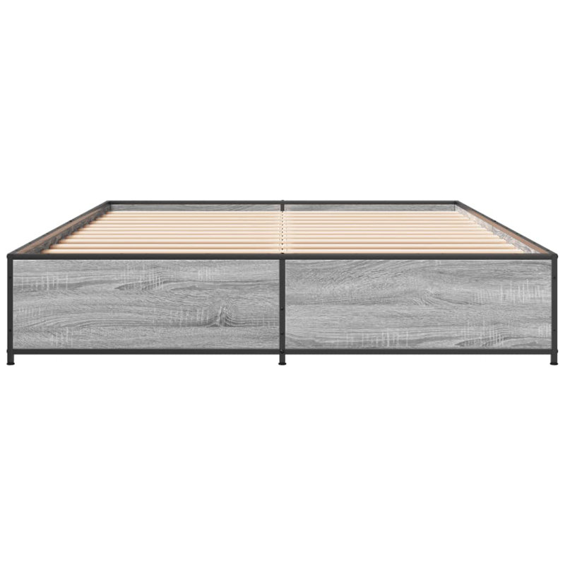 Orven Bed Frame, King (150 x 200 cm), Grey Sonoma