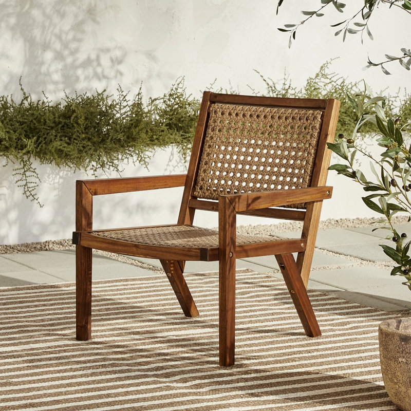 Chaise d'appoint d'extérieur en rotin Coastal