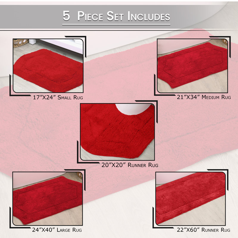 Tapis pour salle de bain Morissette, Rouge