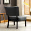 Fauteuil surdimensionné en cuir gris mélangé - Fauteuil d'appoint luxueux et charmant
