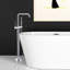 Robinet de baignoire autoportant avec douche à main -. . Fabrication en métal solide pour la longévité. Nettoyage complet du corps entier. Style contemporain et compact. 6,23 po de largeur,
