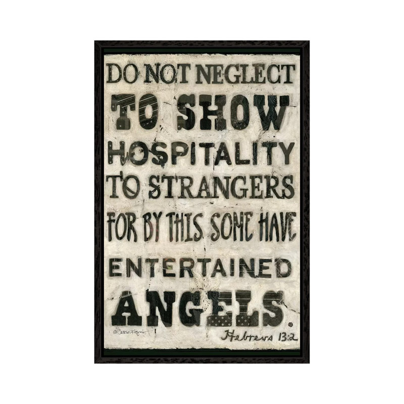 Hospitality 1 Piece Painting on Canvas, 66.04 cm H x 45.72 cm W, Black Framed