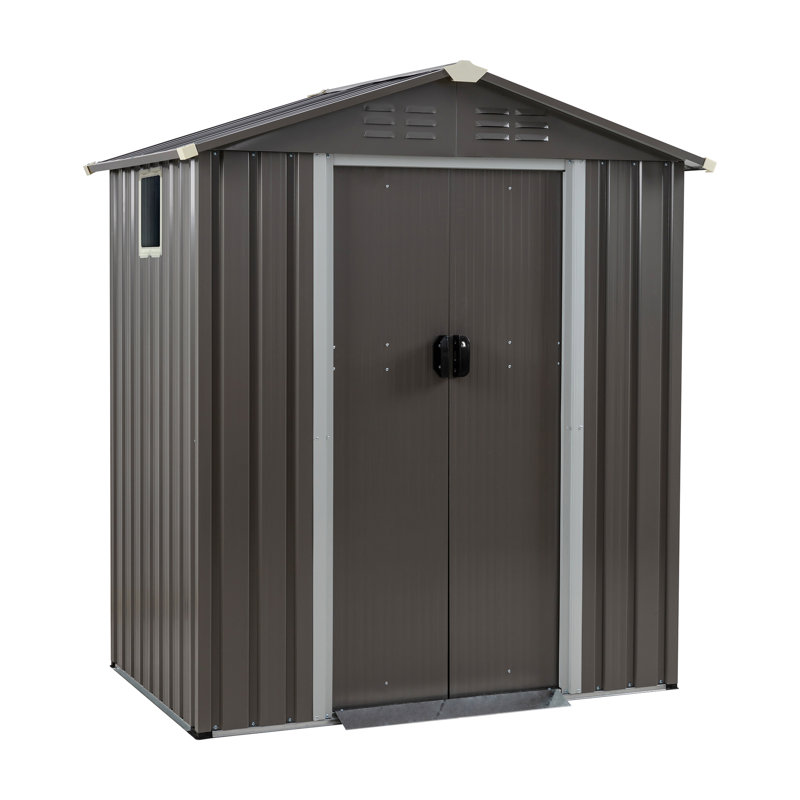 Remise de rangement en acier avec fenêtre, H 71,3 po x l 59,1 po x P 29,5 po
