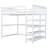Space Full Size Loft Bed With Desk & Storage Shelves In White And For - Feature-136603914-136603919