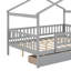 Full Size Wooden House Bed With Drawers-1894697745