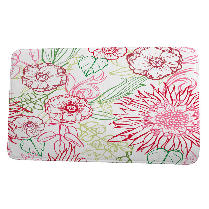 Tapis pour salle de bain Louison, H 18 po x L 30 po, Rouge