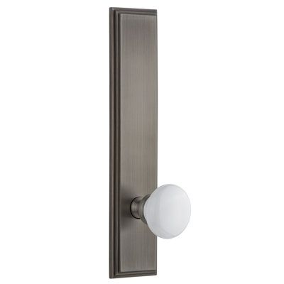 Grandeur Carré Tall Plate Privacy with Hyde Park Door Knob