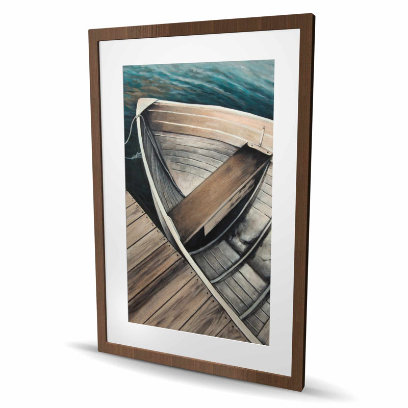 Abandonné, bateaux à rames - décor de chambre à coucher encadré, H 36 po x l 24 po