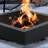 Iron Square Fire Ring, Sturdy Fire Basin Composed Of 4 Parts, Comes With A Screwdriver, Easy Assembly And Disassembly In Minutes. Black.