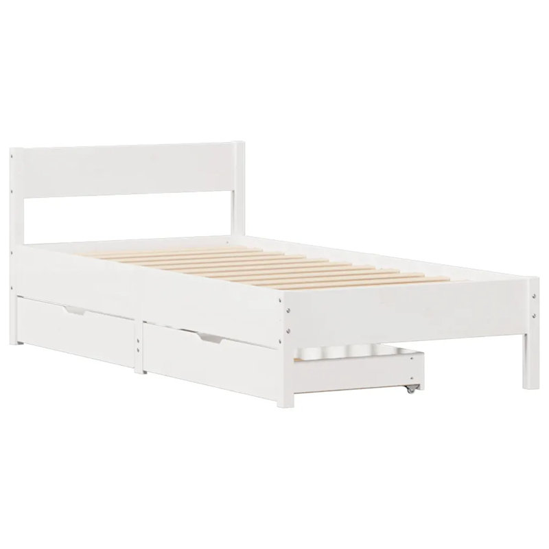 Solid Wood Bed, White, Super King (6')