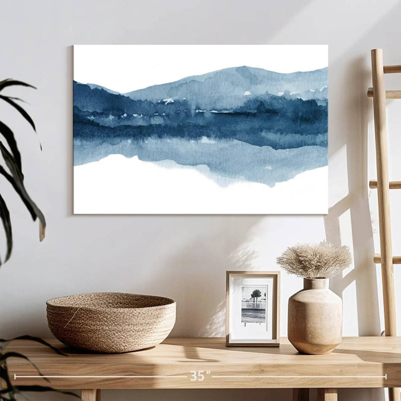 Aquarelle Avery, paysage bleu marine II, H 16 po x l 24 po
