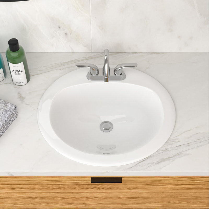 Lavabo pour salle de bain 20,3 pouces en porcelaine blanche vasque de comptoir vitrifiée en céramique vitrifiée 20,3 x 18 pouces avec vasque de style vasque 3