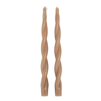 Unscented Elongated Twisted Taper Candles In Box