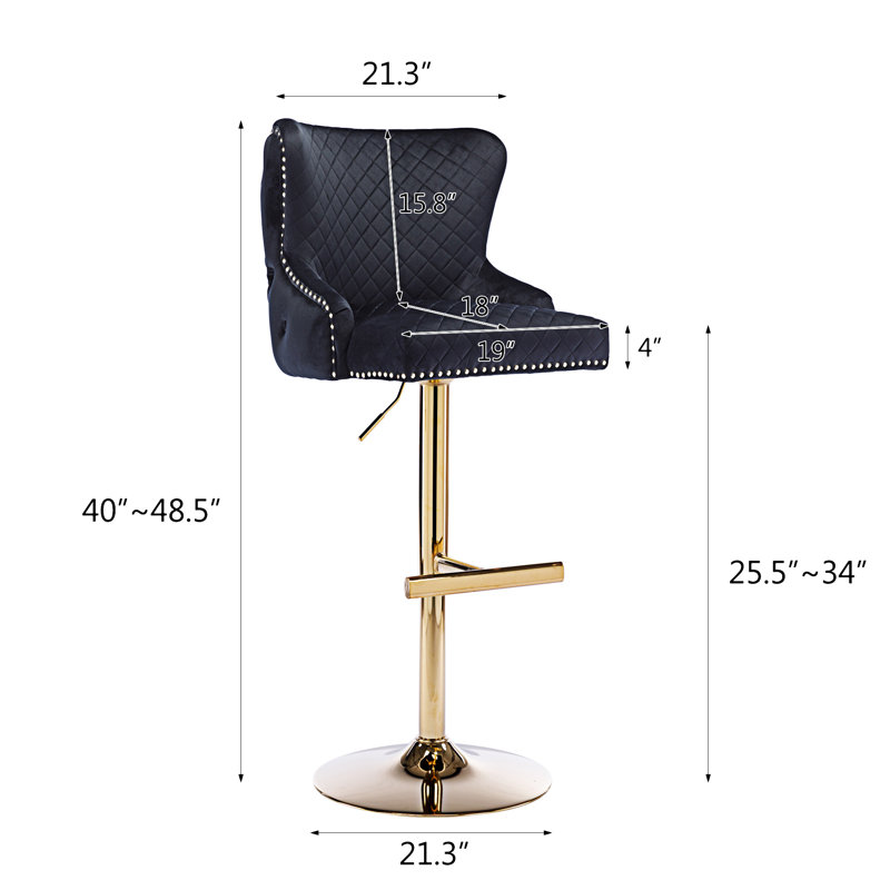 Ensemble de tabourets de bar Hengming, Noir