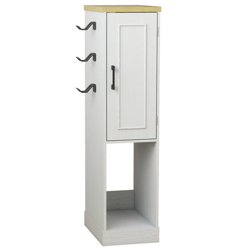 Armoire de rangement blanche antique avec tablettes et tiroirs
