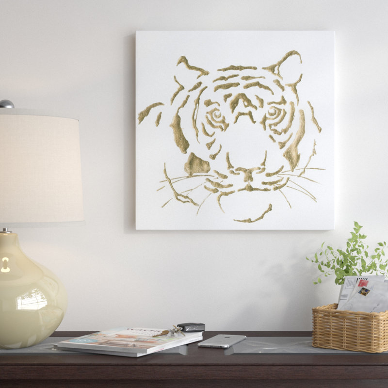 «Gilded Tiger», impression sur toile, H 48 po x l 48 po x P 1,5 po, Pas de tapis, Toile tendue