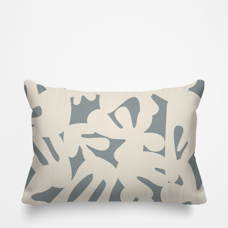 Coussin décoratif intérieur / extérieur en polyester filé Sheri, Gris, H 14 po x l 20 po
