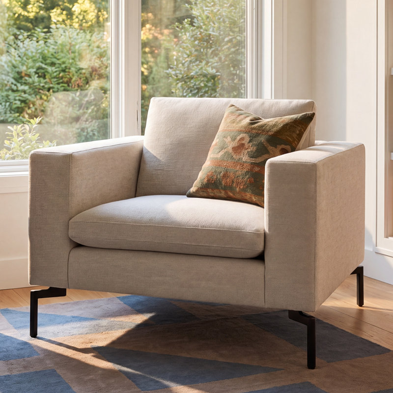 Nouvelle chaise longue standard, Noir, Mode Maharam en mélange de polyester clavicule