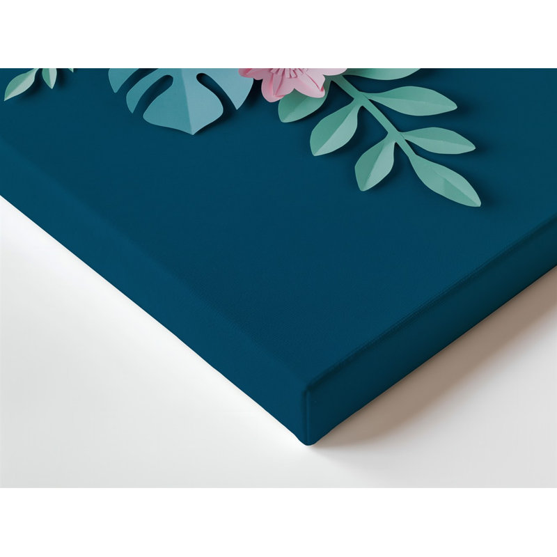 Toile, composition magnifiquement disposée de fleurs en papier éclatantes en cascade vers le bas, H 12 po x l 9 po
