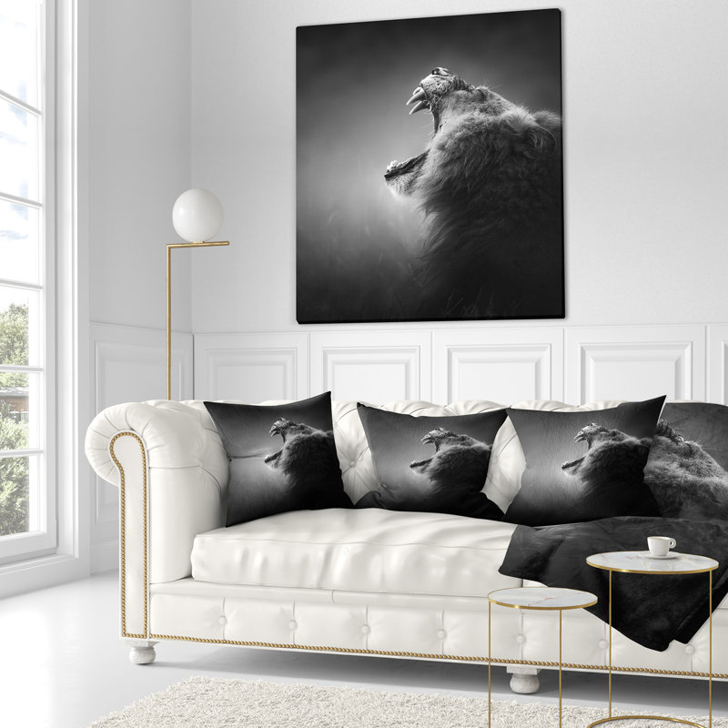 Coussin d’exposition pour les dents animal lion, 16 po x 1 po, Coussin décoratif