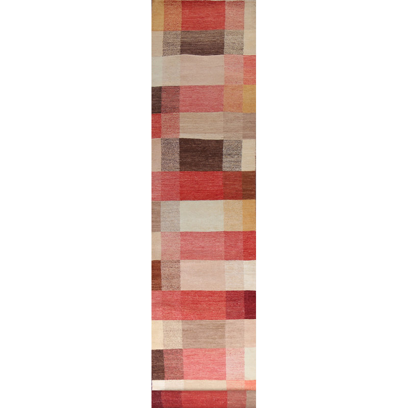 Tapis de couloir oriental moderne en laine Gabbeh Kashkoli noué à la main 3 x 21