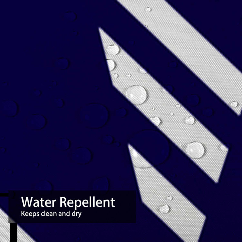 Rideau de douche à rayures géométriques bleu marine à 12 crochets, L 72 po x l 78 po