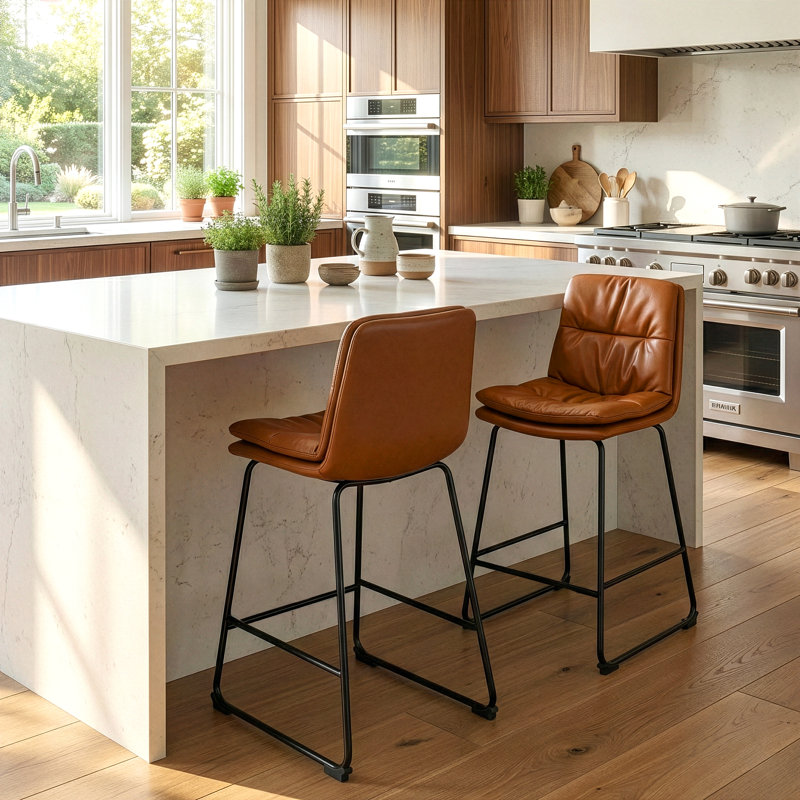 Tabouret Radee, Brun, Tabouret de comptoir (siège d'une hauteur de 26 p