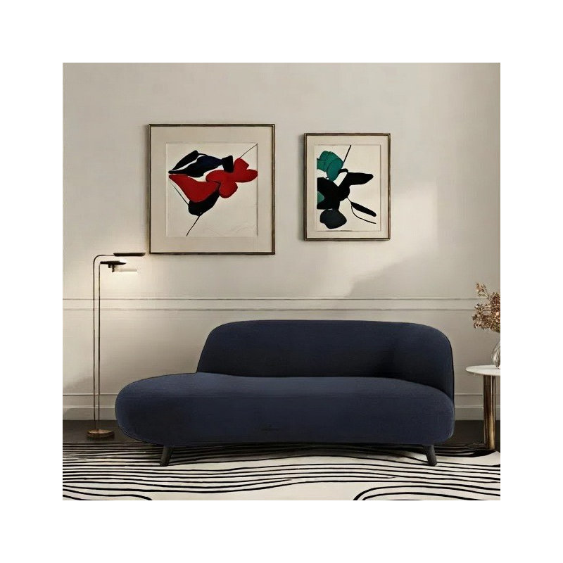 Méridienne simple au design créatif et moderne, Orienté à droite, Bleu très foncé